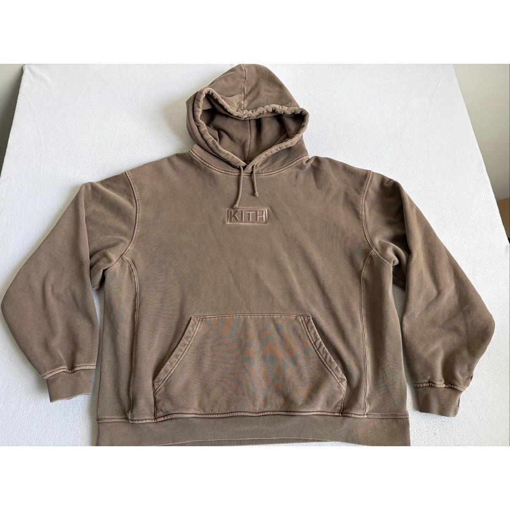 KITH WILLIAMS III HOODIE - Men's XXL Brown Pullover Heavyweight *READ*